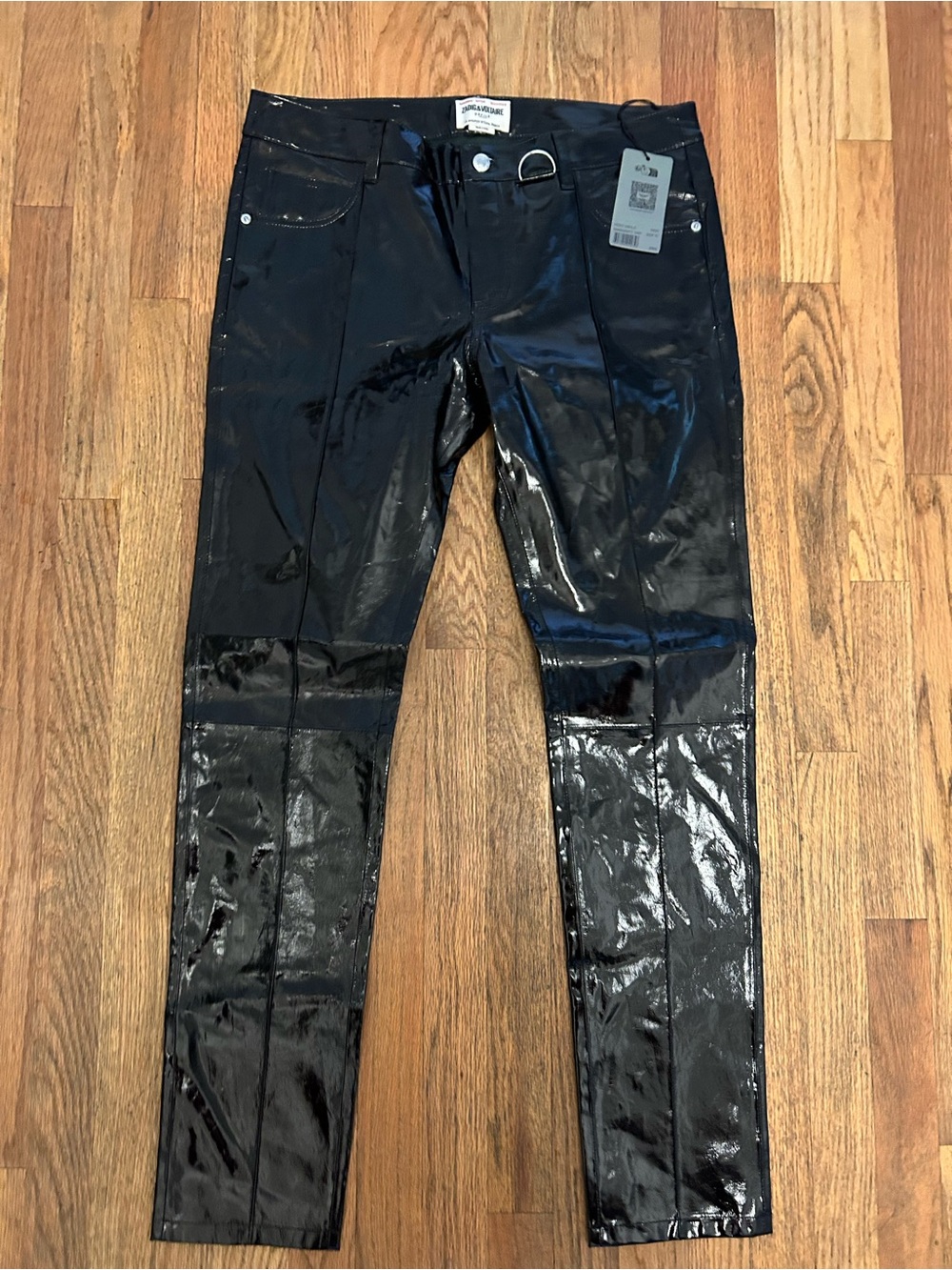NWT Zadig & Voltaire Peko Vinyle Black Coated Skinny Jeans